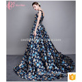 Showy-colored Florist Printed Floor-Length Sleeveless Women Guangzhou Evening Dress 2017